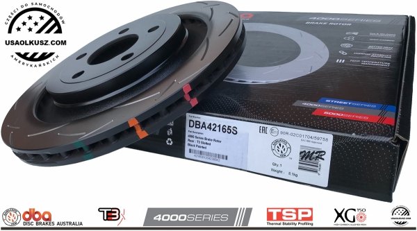 Tylne klocki RACE PERFORMANCE + tarcze hamulcowe 330mm DBA seria 4000 T3 Ford Mustang 2015-