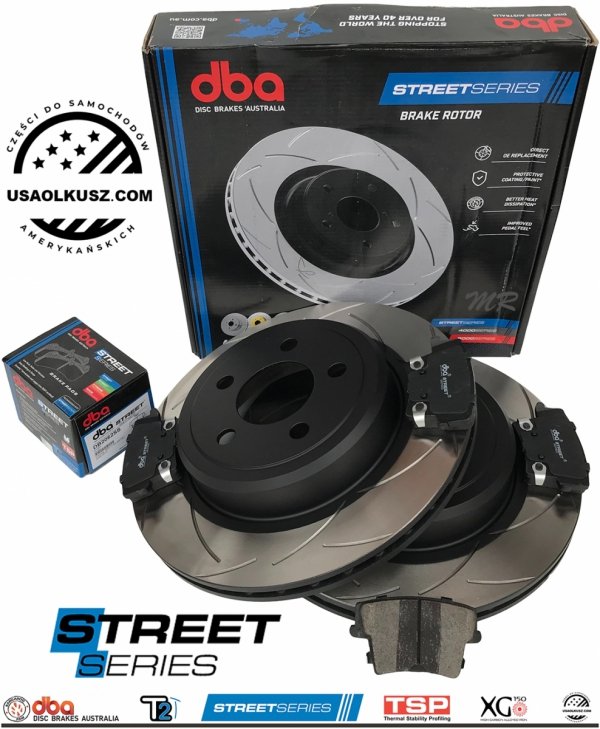 Tylne klocki + WENTYLOWANE tarcze hamulcowe 320mm DBA STREET SERIES T2 Lancia Thema