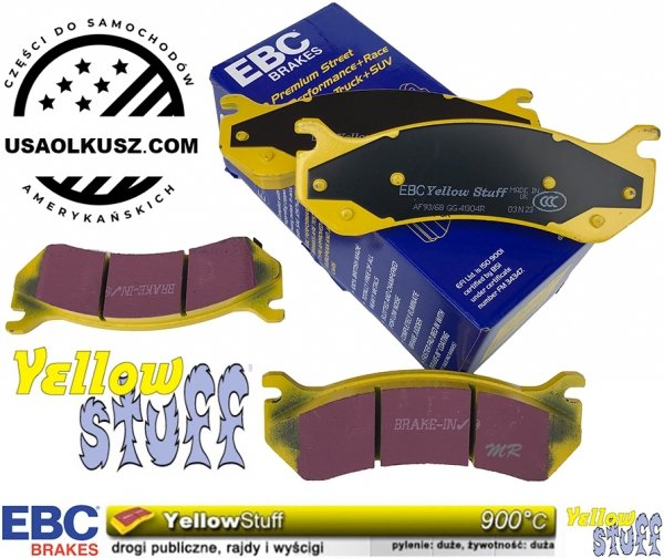 Tylne klocki YellowStuff + NACINANE tarcze hamulcowe EBC seria USR Chevrolet Avalanche 2500 2002-2003