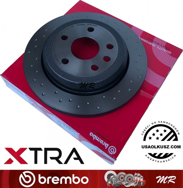 Tylne klocki brembo + wentylowane tarcze hamulcowe brembo XTRA Dodge Durango 2011-