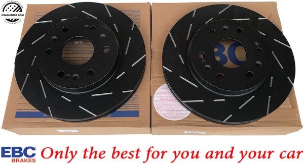 Przednie klocki YellowStuff + NACINANE tarcze hamulcowe 330mm EBC seria USR Chevrolet Avalanche 1500 2009-