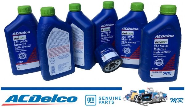 Filtr + olej silnikowy 5W30 Dexos1 Gen3 Full Synthetic API SP ACDelco Chevrolet Corvette 6,0 V8 2005-2006