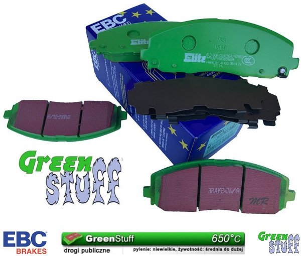Przednie klocki GreenStuff + NAWIERCANE NACINANE tarcze hamulcowe 330mm EBC seria GD Volkswagen Routan 2012-