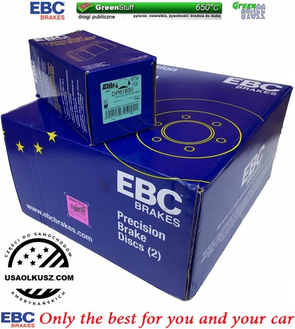 Przednie klocki GreenStuff + NACINANE tarcze hamulcowe 330mm EBC seria USR Chevrolet Tahoe 2009-2020