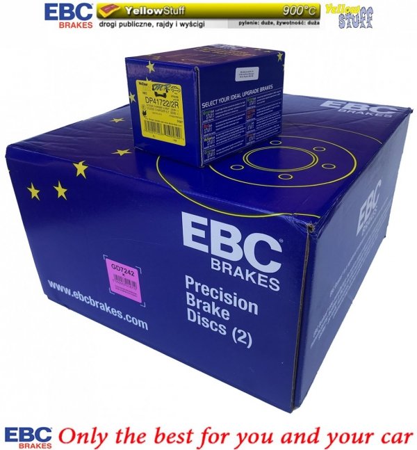 Tylne klocki YellowStuff + WIERCONE NACINANE tarcze hamulcowe EBC seria GD Dodge Magnum