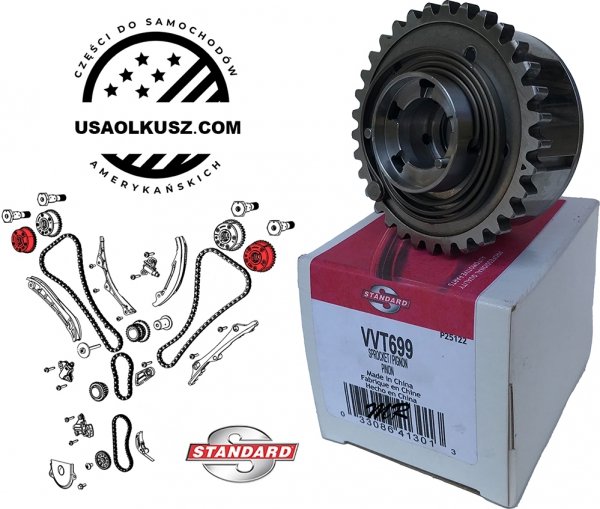 Koło zębate zmiennych faz rozrządu VVT wałka zaworów wydechowych/wylotowych RAM 1500 DT 3,6 V6 2019-
