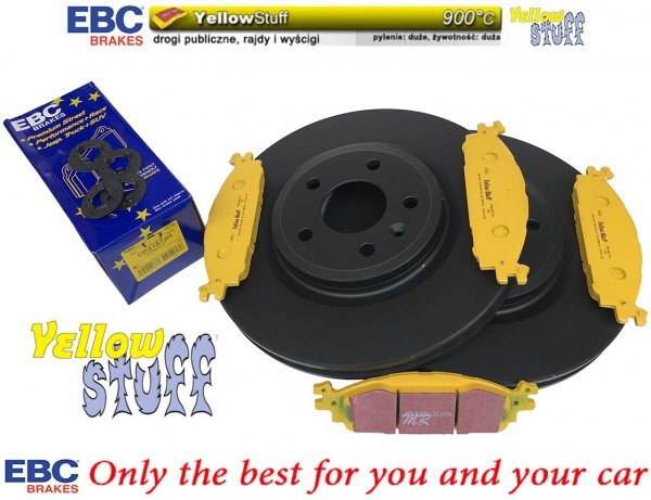 Przednie klocki YellowStuff + tarcze hamulcowe 325mm EBC seria Premium Ford Explorer 2011-2019