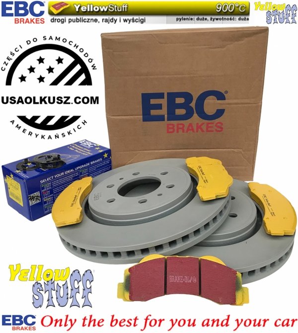 Przednie klocki YellowStuff + tarcze hamulcowe EBC seria Premium Ford Expedition 2011-2021