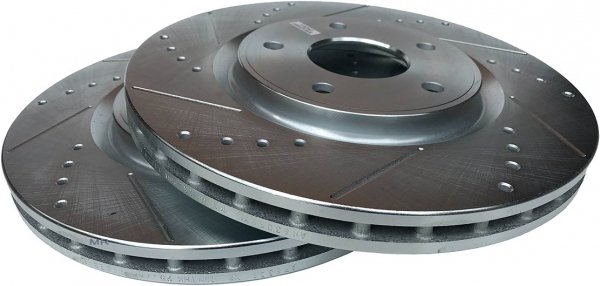 Przednia WIERCONA nacinana tarcza hamulcowa 330mm POWERSTOP Chrysler Pacifica FWD 2017-