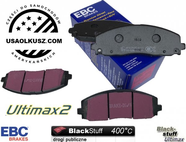 Przednie klocki Ultimax2 + tarcze hamulcowe 330mm EBC seria Premium Chrysler Voyager Town Country 2012-