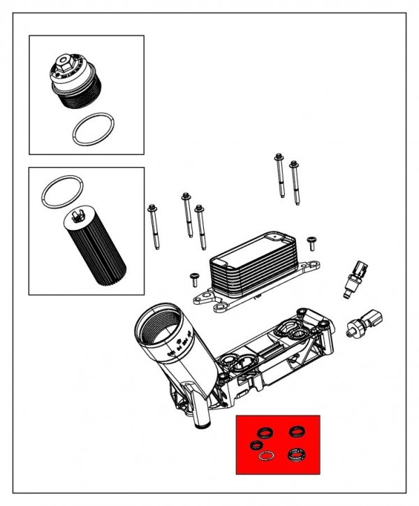 Zestaw uszczelek obudowy filtra oleju Lancia Thema 3,6 V6 -2013
