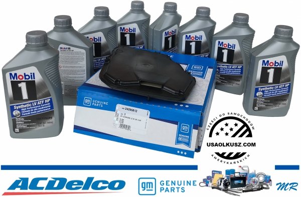 Oryginalny filtr GM + olej Mobil1 Synthetic LV ATF HP DEXTRON skrzyni biegów 8L45 8L90 Cadillac CTS 2016-2019
