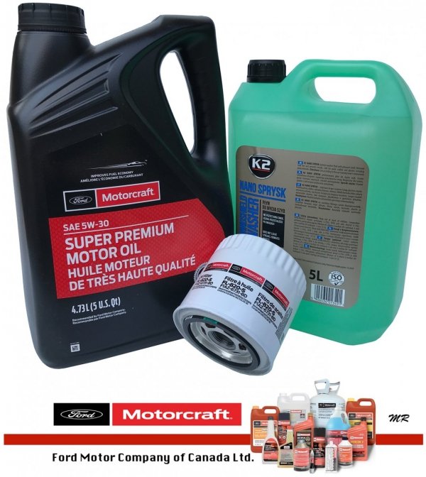 Oryginalny filtr oraz syntetyczny olej silnikowy Motorcraft 5W30 Mercury Mountaineer 5,0 V8