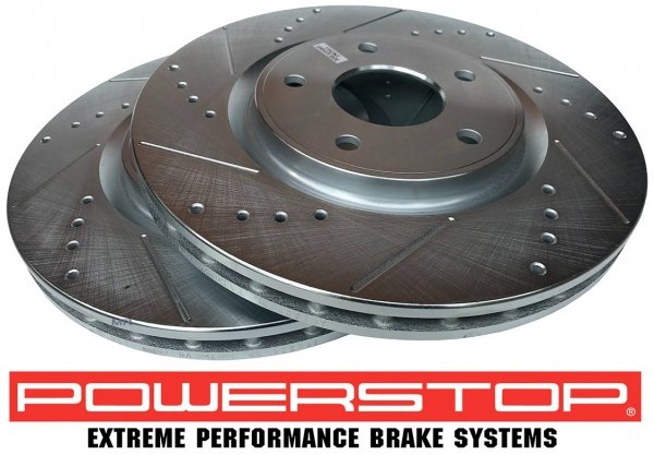 Przednia WIERCONA nacinana tarcza hamulcowa 330mm POWERSTOP Lancia Voyager 2012-