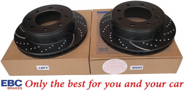 Tylne klocki Ultimax2 + NAWIERCANE NACINANE tarcze hamulcowe EBC seria GD GMC Yukon XL 2500 2000-2007