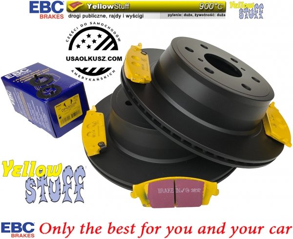 Tylne klocki YellowStuff + tarcze hamulcowe EBC seria PREMIUM Chevrolet Tahoe 1500 2007-2020