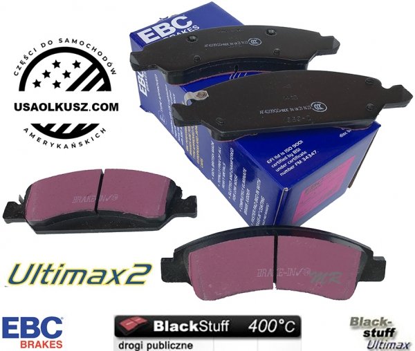 Przednie klocki Ultimax2 + NAWIERCANE NACINANE tarcze hamulcowe 330mm EBC seria GD GMC Sierra 1500 2008-