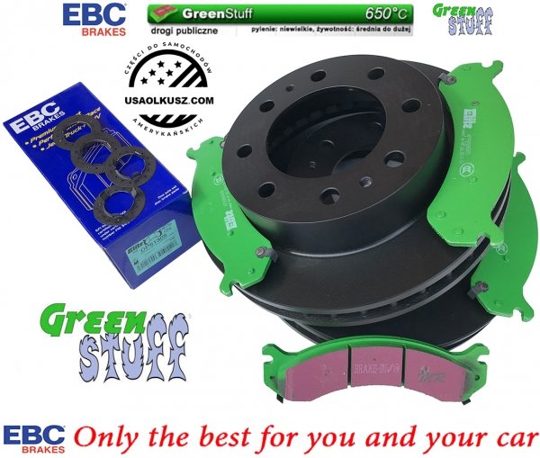 Przednie klocki GreenStuff + tarcze hamulcowe EBC seria PREMIUM Chevrolet Avalanche 2500 2002-2006