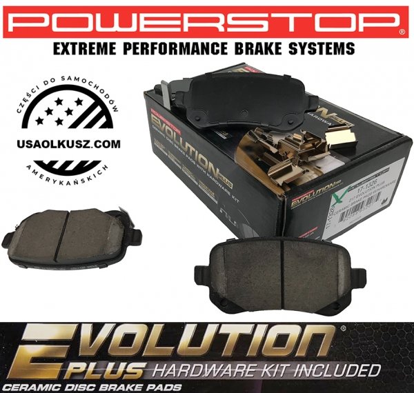 Klocki hamulcowe tylne z zestawem montażowym POWERSTOP Z17 Chrysler Town Country Voyager 2008-2016
