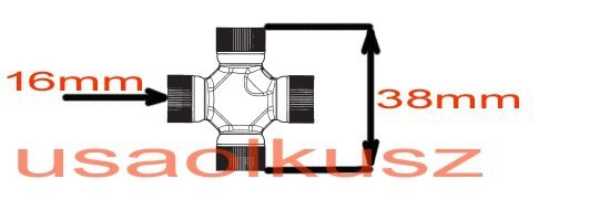 Krzyżak układu kierowniczego kolumny kierowniczej 16x38