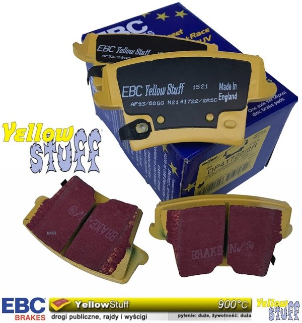 Tylne klocki YellowStuff + NACINANE WENTYLOWANE tarcze hamulcowe EBC seria USR Chrysler 300C