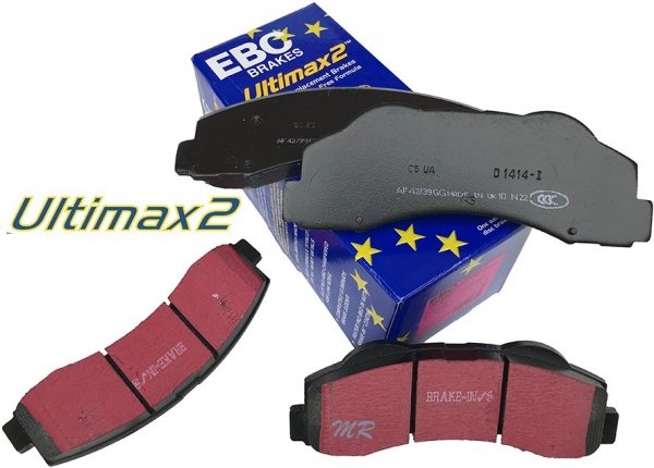 Przednie klocki Ultimax2 + NAWIERCANE NACINANE tarcze hamulcowe EBC seria GD Lincoln Navigator 2011--