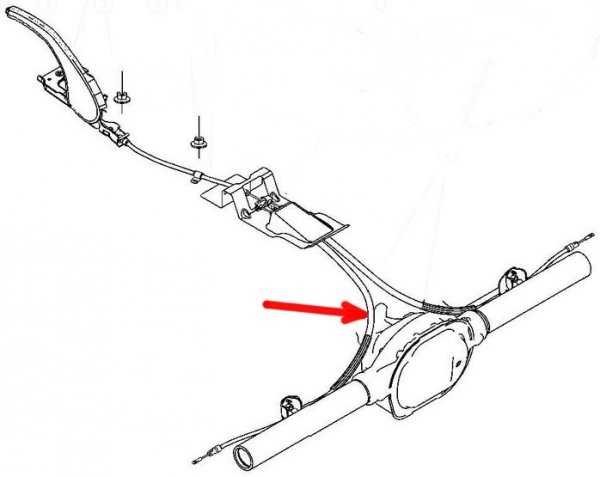 Linka hamulcowa tylna lewa Jeep Grand Cherokee 2005-2010