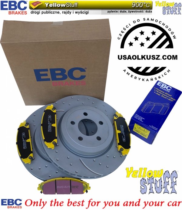 Przednie klocki YELLOWSTUFF + tarcze hamulcowe 345mm EBC seria GD Dodge Magnum