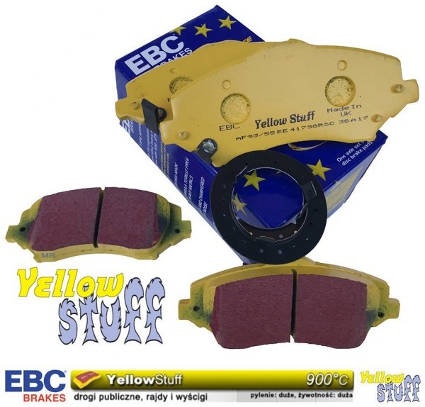 Przednie klocki YellowStuff + NACINANE tarcze hamulcowe 302mm EBC seria USR Lancia Voyager -2012