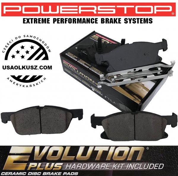 Przednie klocki Z17 + WIERCONE NACINANE tarcze hamulcowe 345mm POWERSTOP Lincoln Continental 2017-2020