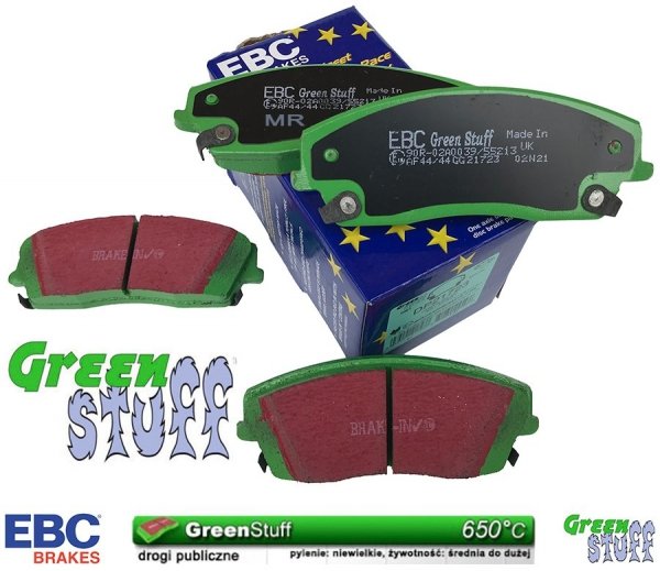 Przednie klocki GreenStuff + NACINANE tarcze hamulcowe 320mm EBC seria USR Dodge Charger RWD V6