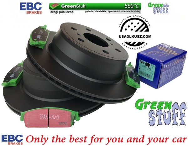 Tylne klocki GreenStuff + tarcze hamulcowe EBC seria PREMIUM Chevrolet Suburban 1500 2007-2020