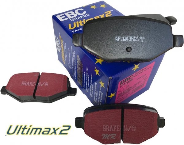 Tylne klocki Ultimax2 + NAWIERCANE NACINANE tarcze hamulcowe 330mm EBC seria GD Lincoln MKS 2009-2012