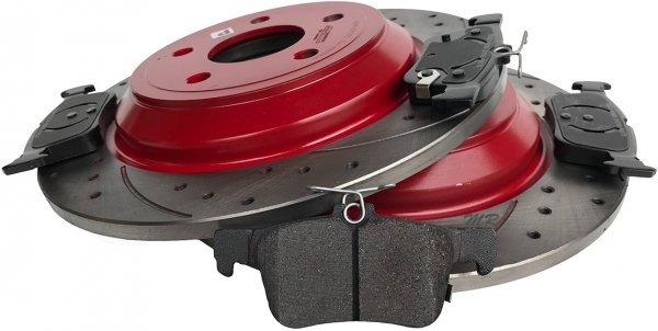Tylne klocki + WIERCONE NACINANE tarcze hamulcowe 302mm RED Ford Escape 2020-