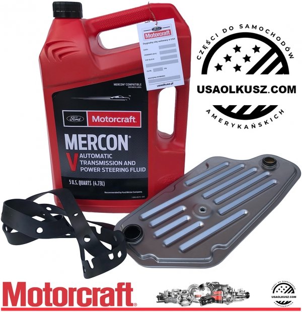 Syntetyczny olej Motorcraft MERCON V oraz filtr automatycznej skrzyni biegów A4LD Ford Aerostar 4X4