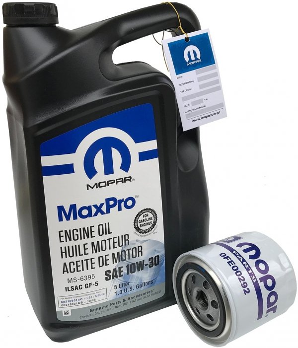Filtr oleju + olej MOPAR MaxPro 10W30 Chrysler Sebring V6