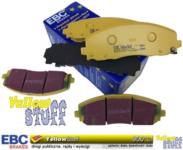 Przednie klocki YellowStuff + NAWIERCANE NACINANE tarcze hamulcowe 330mm EBC seria GD Dodge Journey 2012-