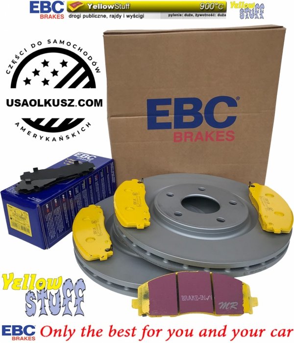 Przednie klocki YellowStuff + tarcze hamulcowe 330mm EBC seria Premium Lancia Voyager 2012-