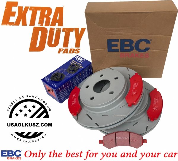 Przednie klocki EXTRA DUTY ED + NACINANE tarcze hamulcowe EBC seria USR Chrysler Aspen