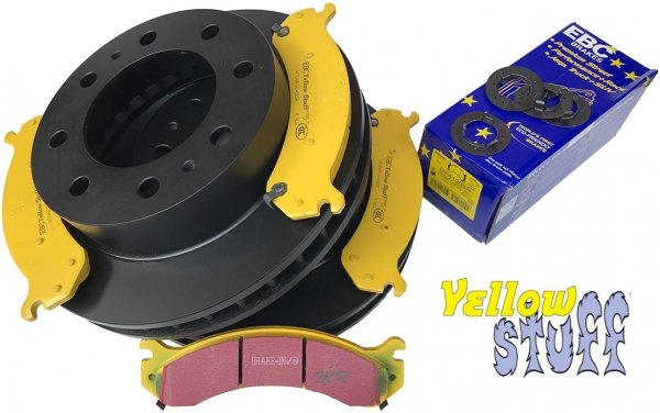 Przednie klocki YellowStuff + tarcze hamulcowe EBC seria PREMIUM Chevrolet Avalanche 2500 2002-2006
