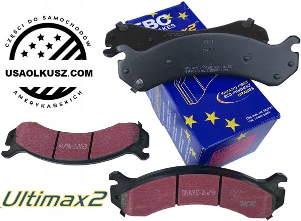 Przednie klocki Ultimax2 + NACINANE tarcze hamulcowe EBC seria USR GMC Yukon XL 2500 2000-2013