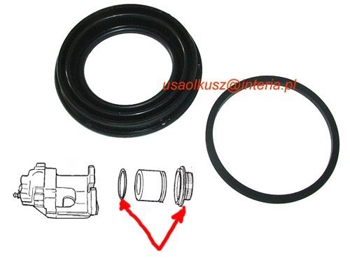 Zestaw uszczelnień tłoka zacisku przedniego Chrysler Sebring Convertible 1995-2000