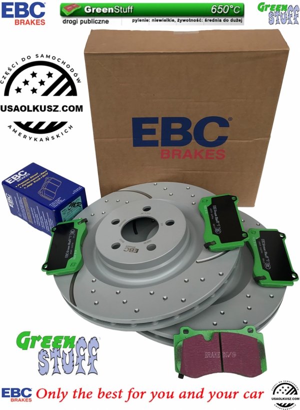 Przednie klocki GreenStuff + tarcze hamulcowe 360mm EBC seria GD Dodge Magnum 6,1 V8 SRT