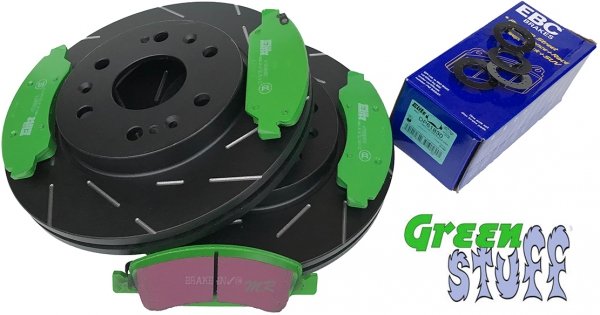 Przednie klocki GreenStuff + NACINANE tarcze hamulcowe 330mm EBC seria USR Chevrolet Tahoe 2009-2020
