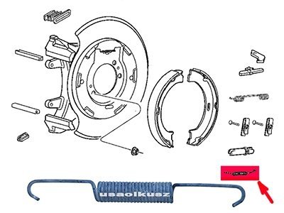 Sprężyna dolna szczęk hamulca postojowego Lancia Thema 2011-