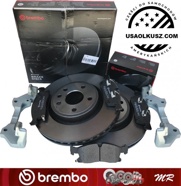 Przednie klocki tarcze BREMBO + jarzma hamulcowe 350mm Jeep Grand Cherokee 3,6 V6 2011-