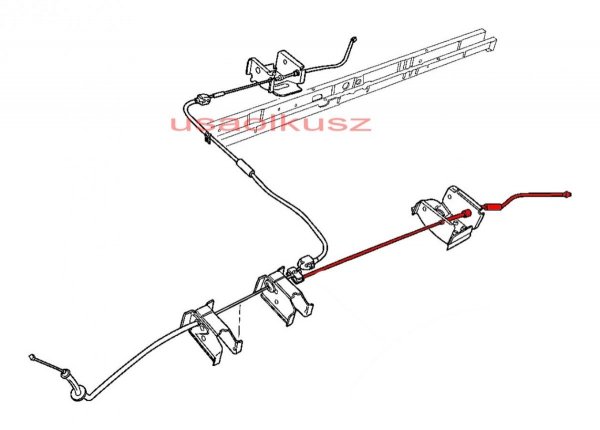 Lewa końcowa linka hamulca postojowego ręcznego - do bębnów Dodge Caravan 1996-2007 4683299