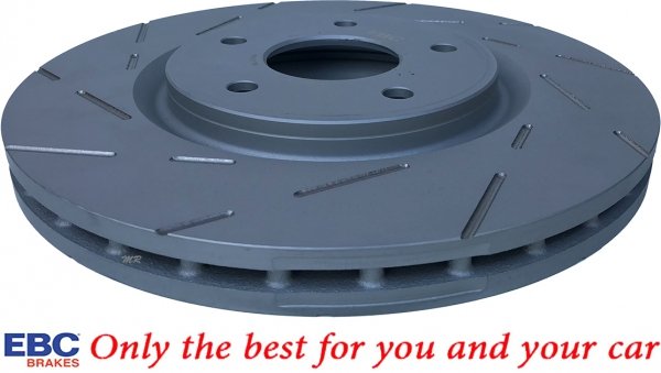 Przednie klocki YellowStuff + NACINANE tarcze hamulcowe 330mm EBC seria USR Lancia Voyager 2012-