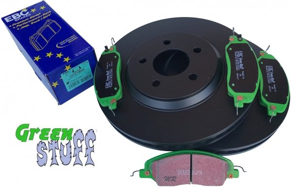 Przednie klocki GreenStuff + tarcze hamulcowe 316mm EBC seria PREMIUM Ford Mustang 2005-2014