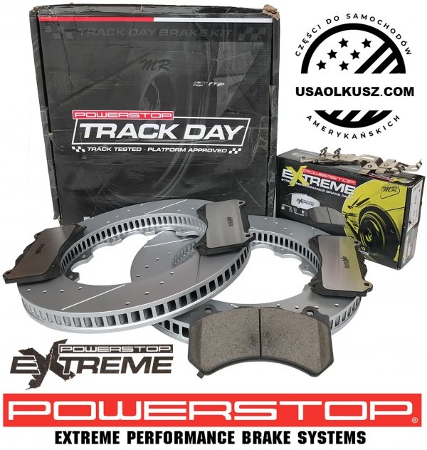 Przednie klocki Z26 EXTREME + rotory tarcze hamulcowe POWERSTOP Dodge Challenger SRT Hellcat Demon 2015-2020